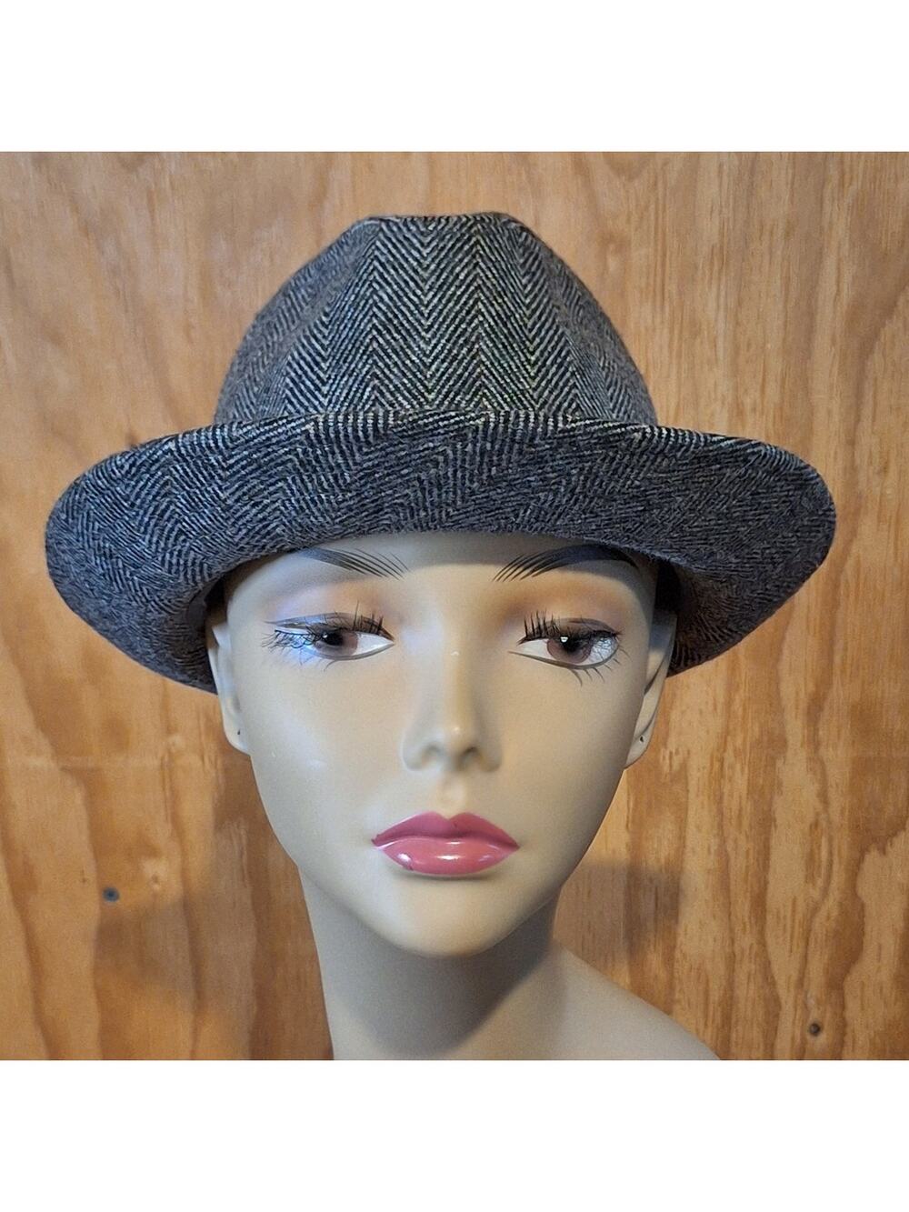 Banana Republic Hat Women's S/M Herringbone Fedora Classic Wool Academia Preppy